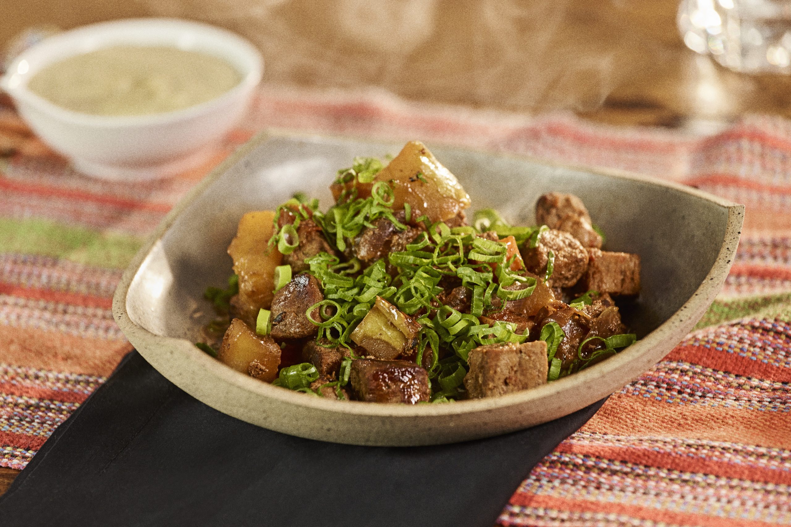 Receita de carne de panela com purê de batatas Receita de carne de panela com purê de batatas