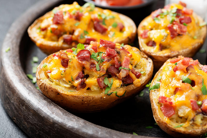 Como fazer batata recheada com bacon Como fazer batata recheada com bacon