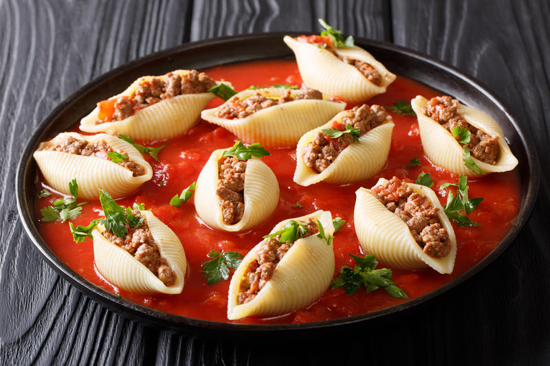 Receita de concha de massa com carne Receita de concha de massa com carne